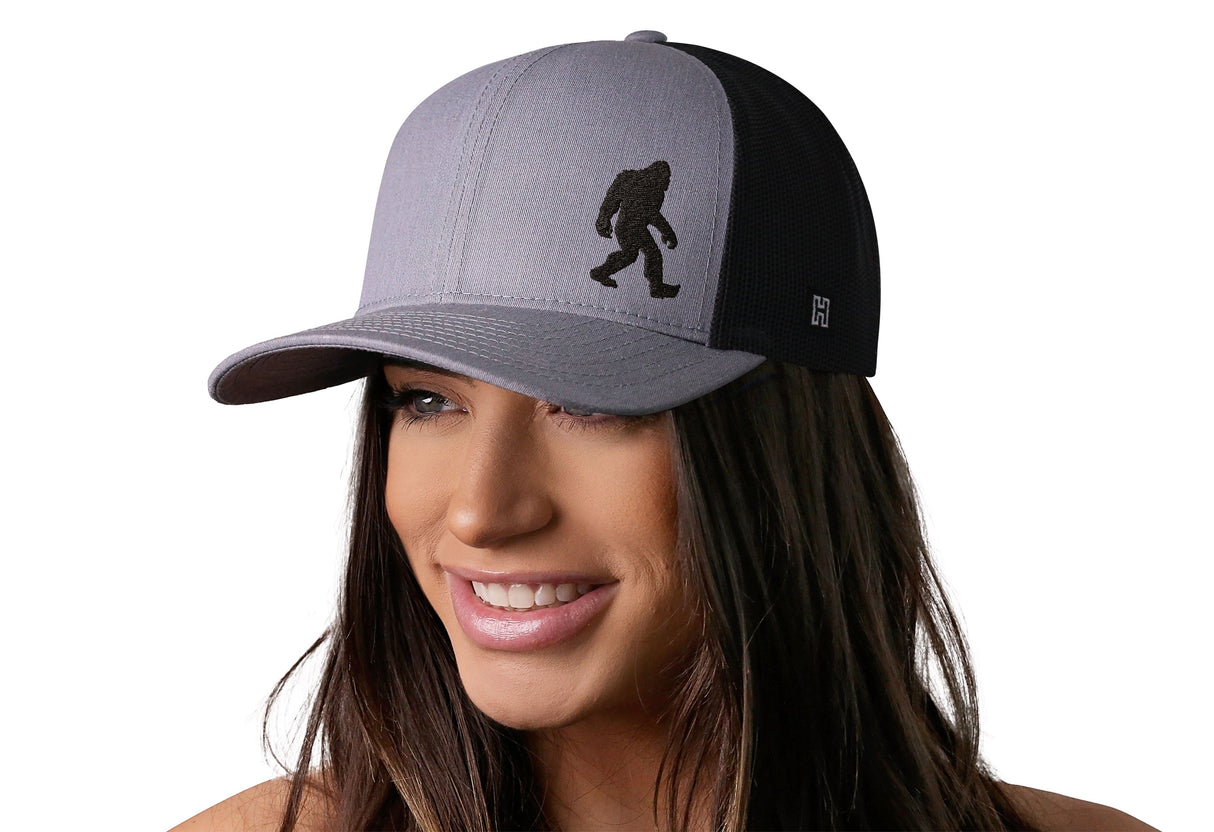 Bigfoot Trucker Hat | Gray-Black Sasquatch Snapback