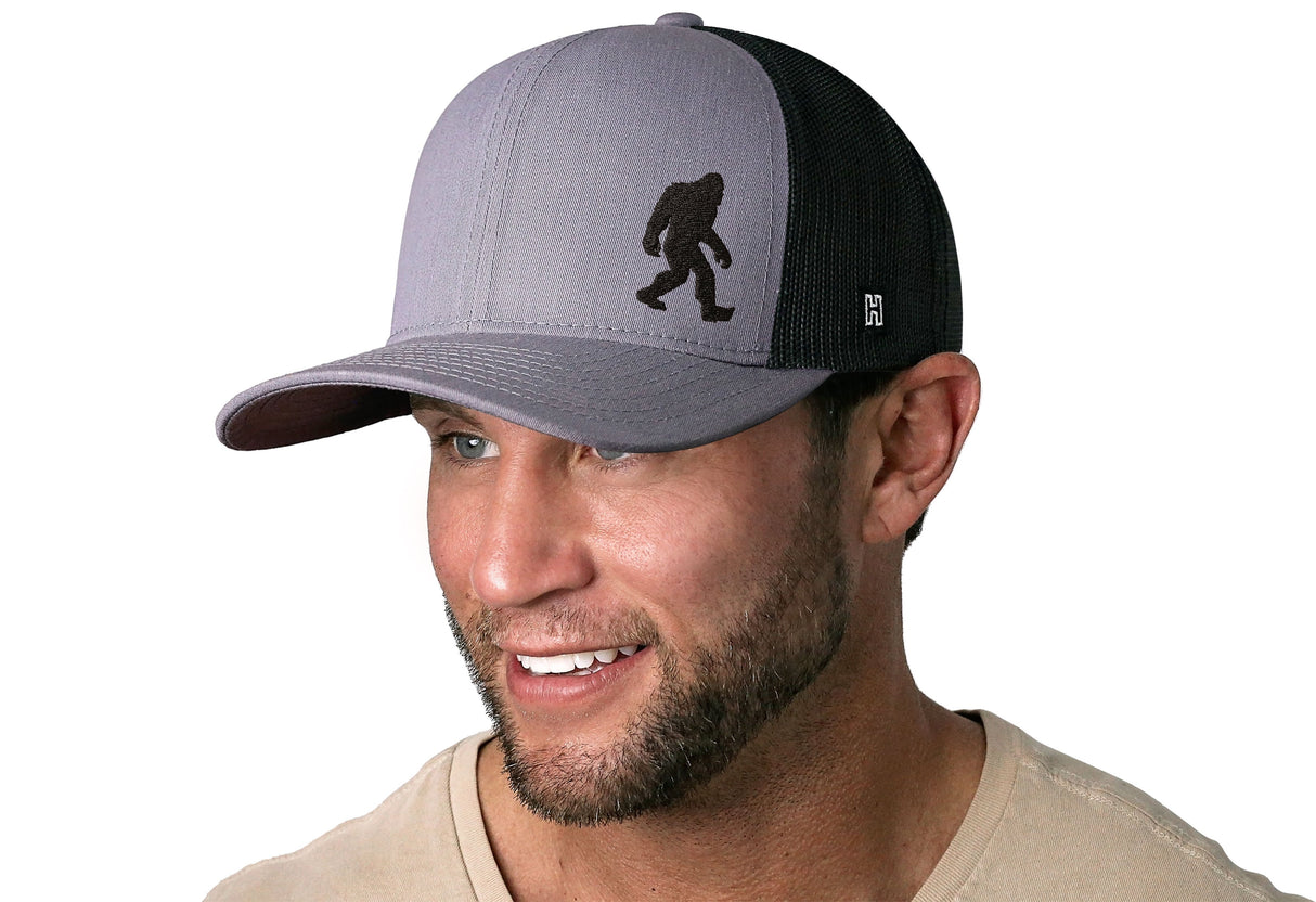 Bigfoot Trucker Hat | Gray-Black Sasquatch Snapback