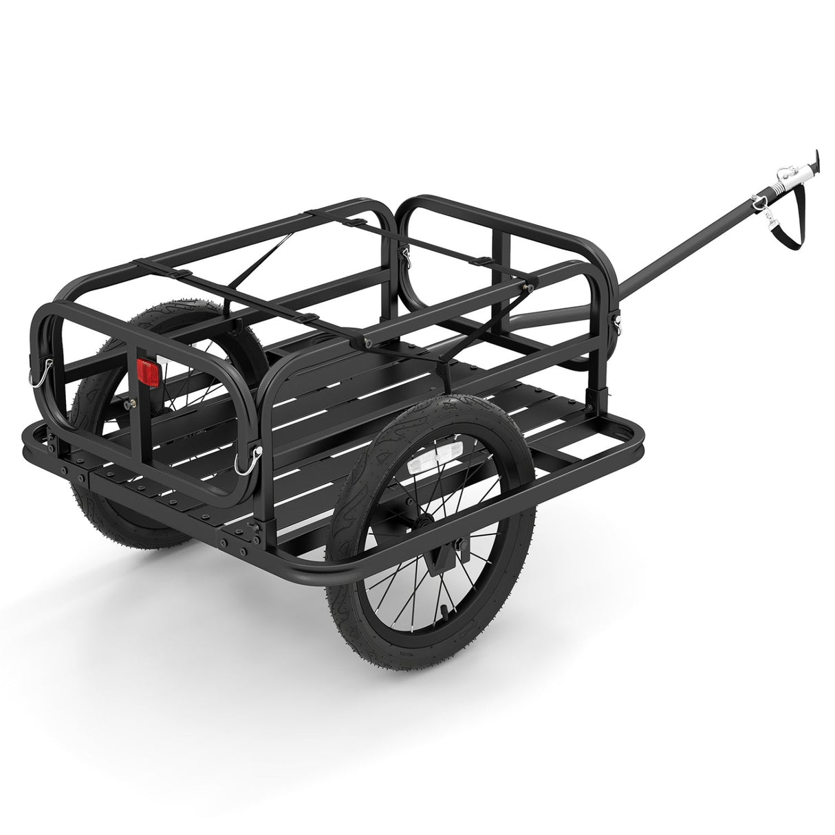 Remolque de carga para bicicleta, carro tipo vagón de alta resistencia con enganche universal, negro