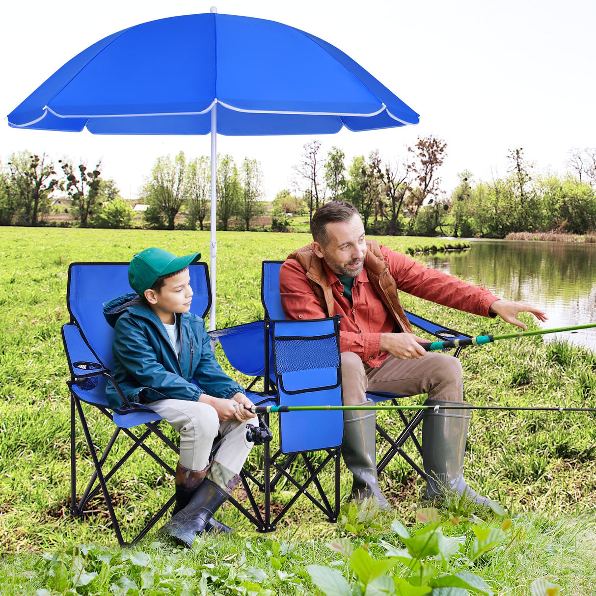 Silla doble plegable portátil para picnic