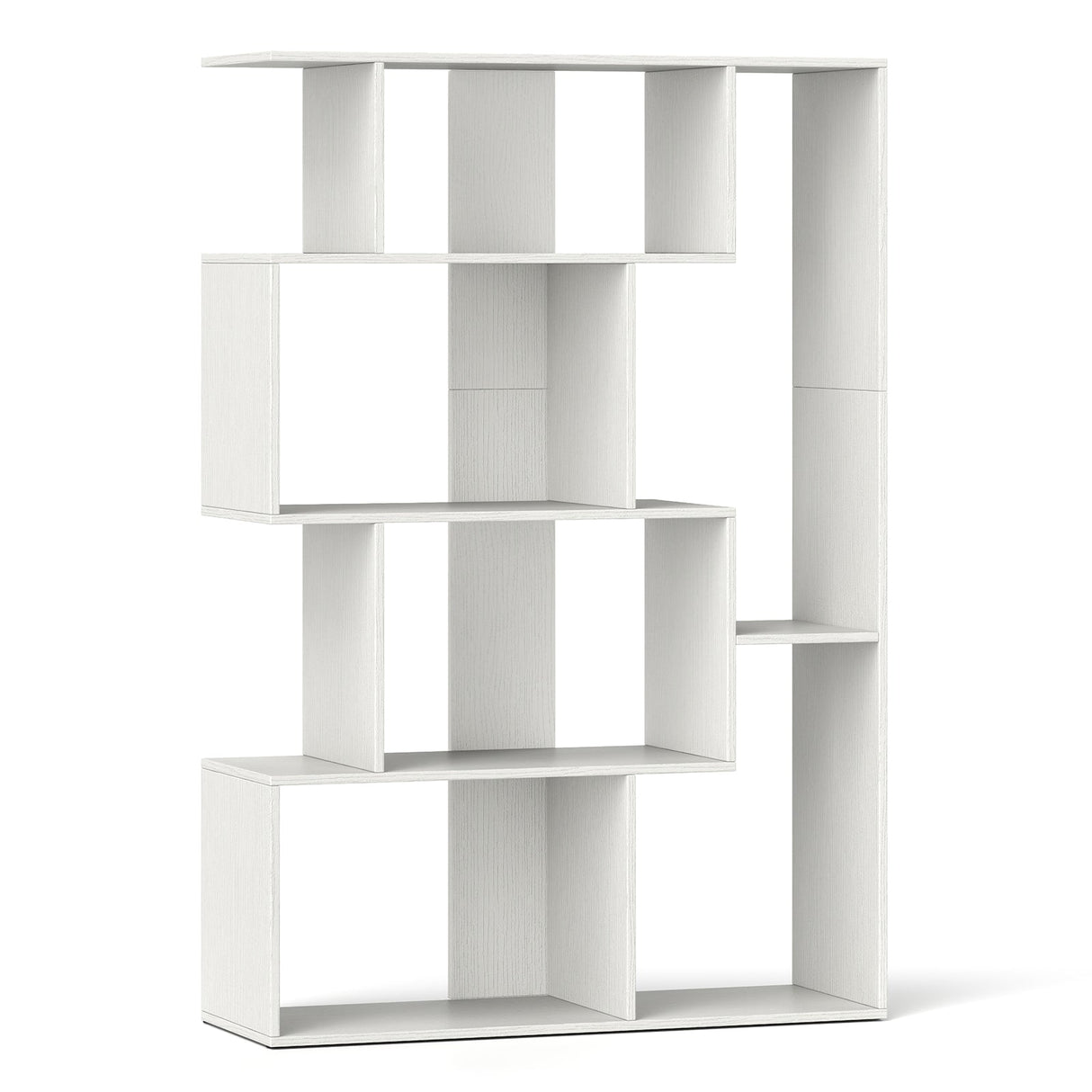 Estantería geométrica de 47 pulgadas con 6 cubos de espalda abierta para dormitorio o sala de estar
