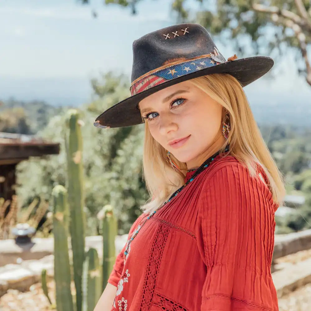 Sombrero Fedora California Hats Ameri de fieltro de lana estilo Outback