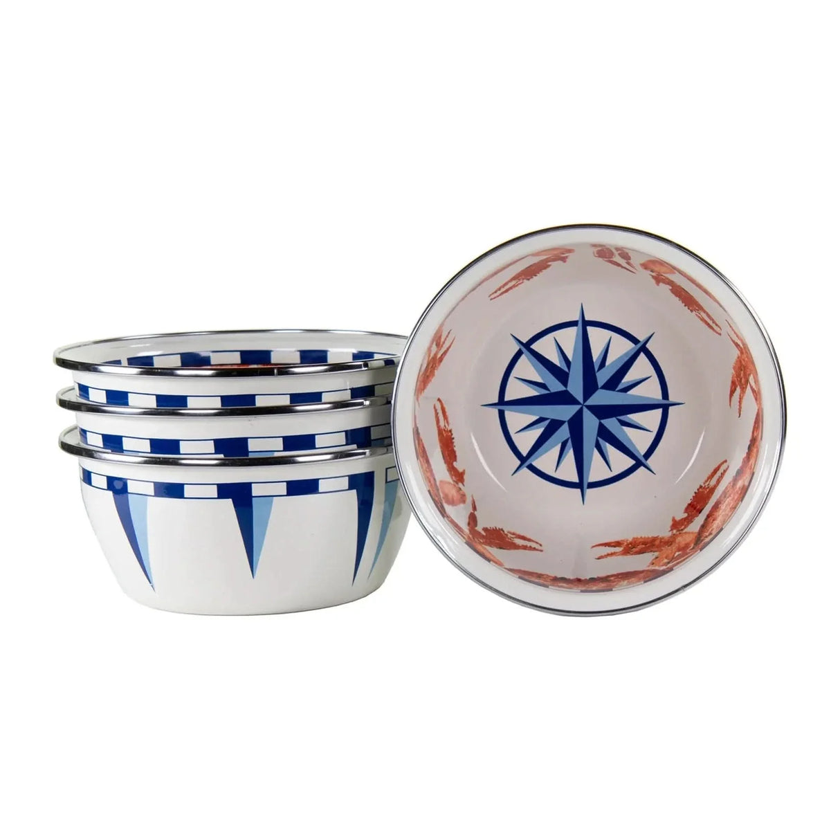 Golden Rabbit Enamelware Salad Bowls - Set of 4