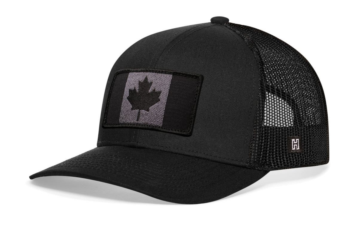 Canada Flag Trucker Hat | Black Canadian Tactical Snapback