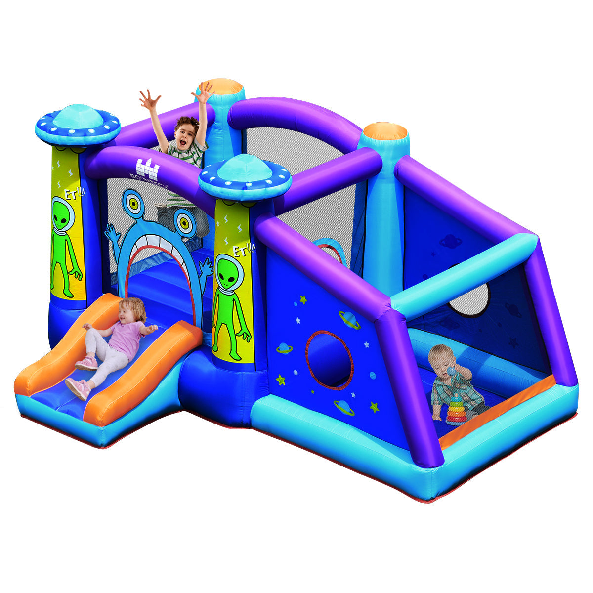 Castillo Hinchable con Tobogán de Agua y Soplador de 550W