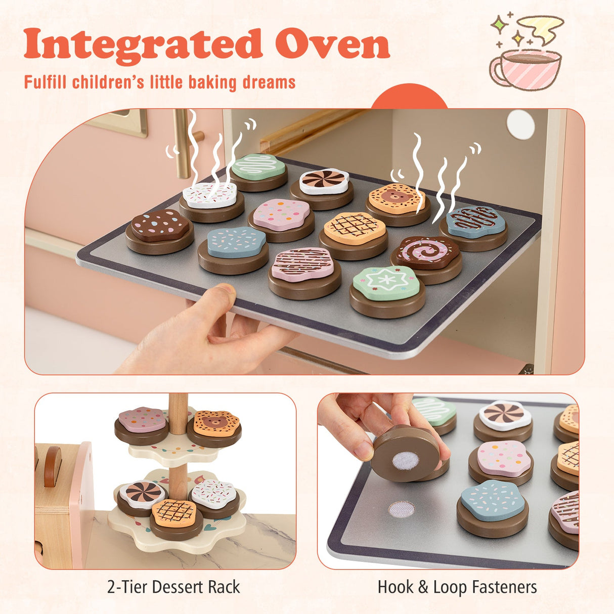 Juego de cocina de juguete de imitación para niños con luz y sonido