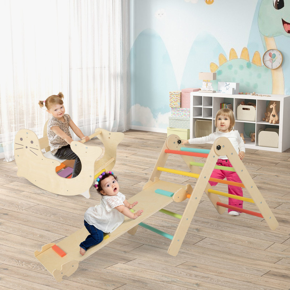 Juguetes de escalada para niños pequeños 7 en 1 con rampa reversible