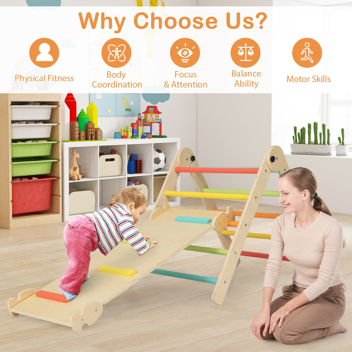 Juguetes de escalada para niños pequeños 7 en 1 con rampa reversible