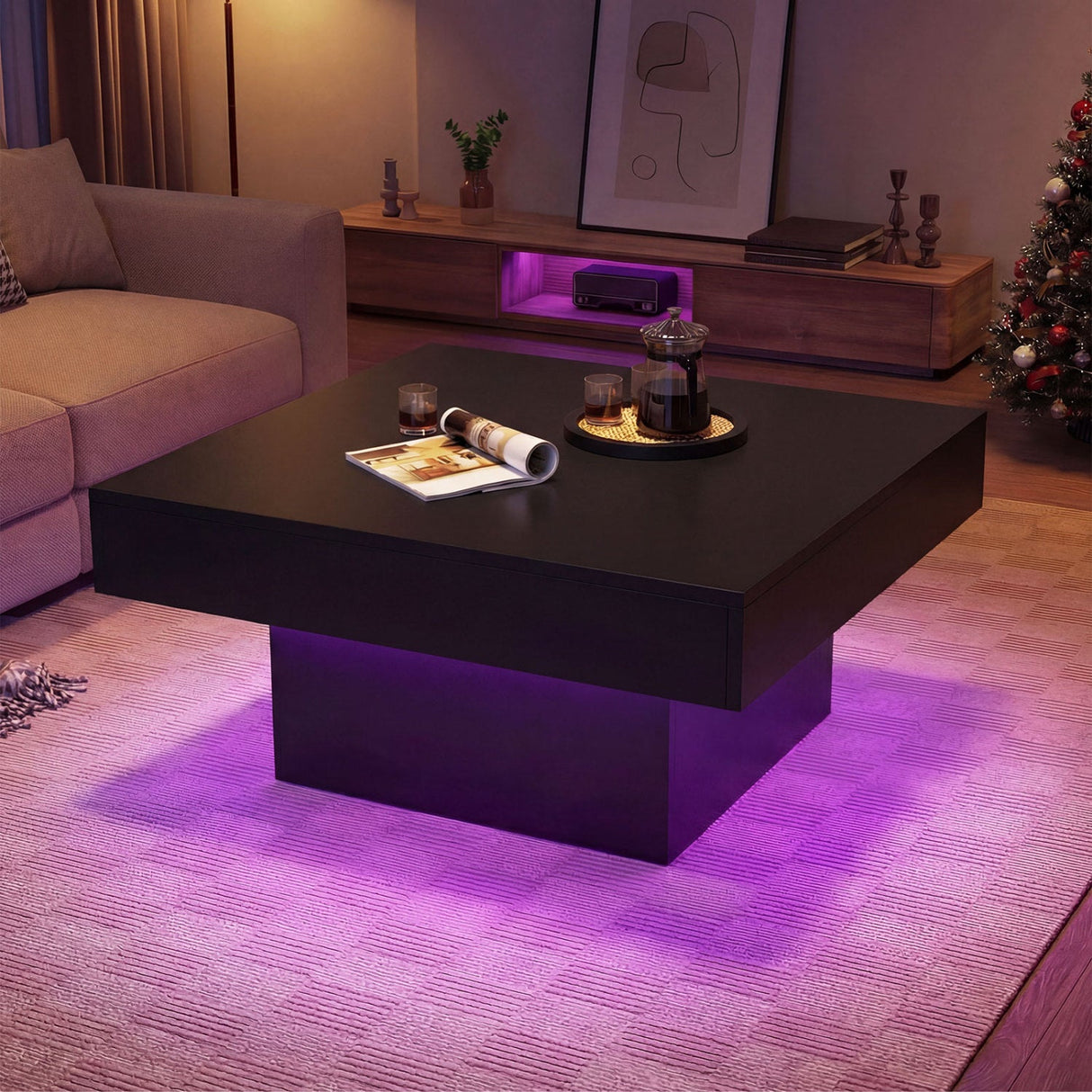 Mesa Auxiliar/Mesa de Centro con Luces LED y Modos Dinámicos