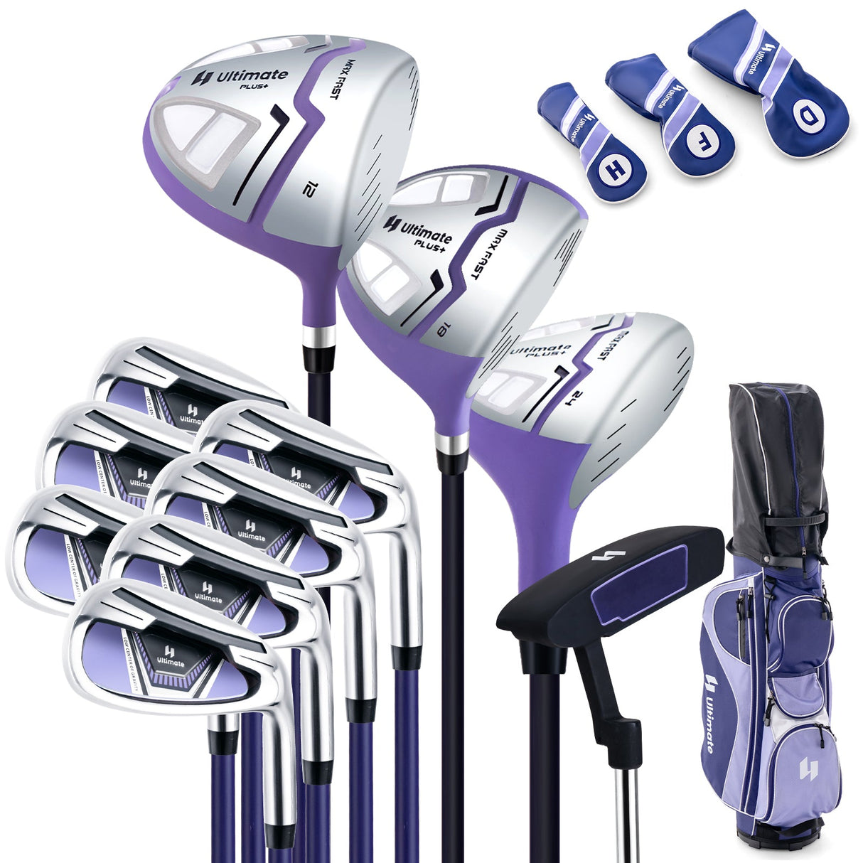 Juego completo de palos de golf para mujer diestra con cubierta para lluvia
