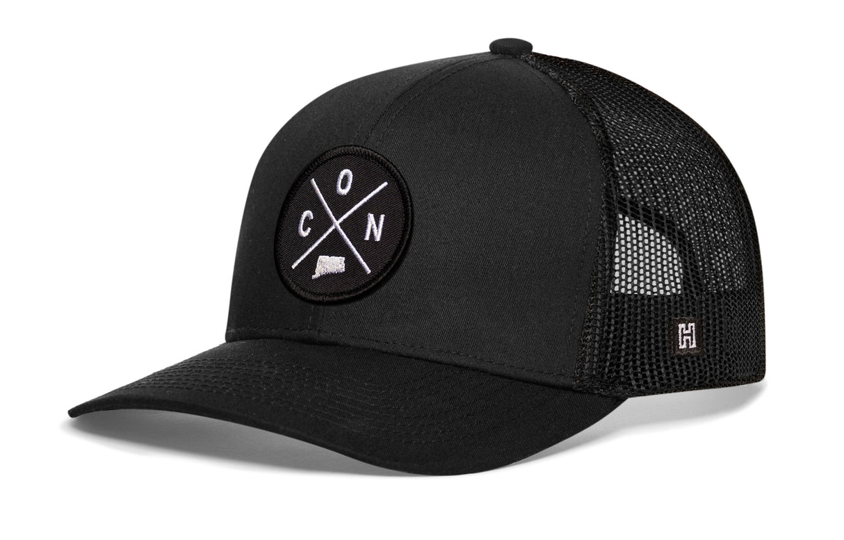 Connecticut Trucker Hat | Black CON X Snapback