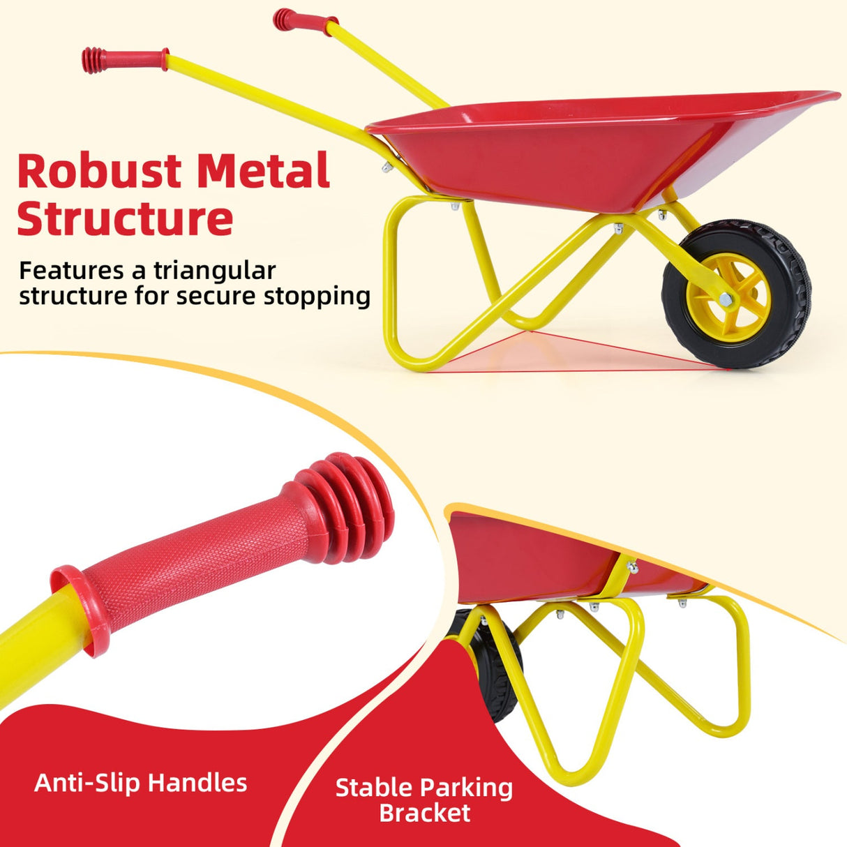 Carretilla Costzon para niños con ruedas todo terreno - Rojo