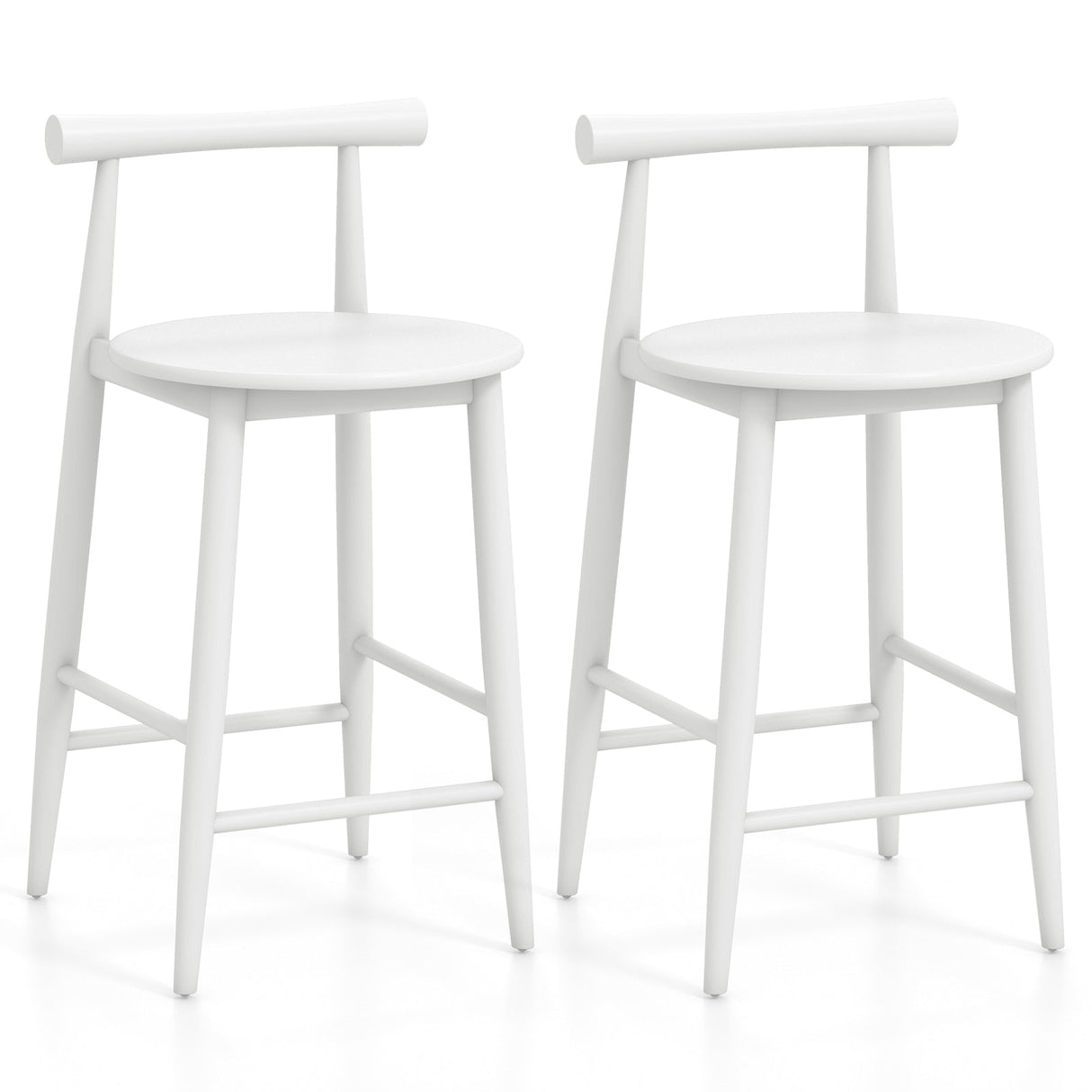 Counter Height Bar Chair Set with Acacia Wood Frame and Supporting Legs