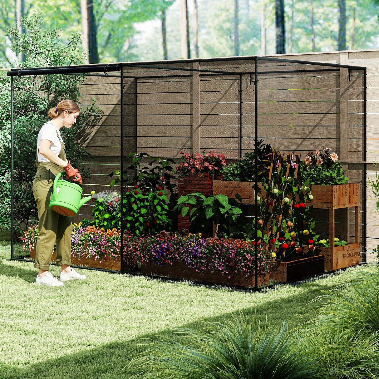 Jaulas de cultivo con 6 estacas para plantas de jardín