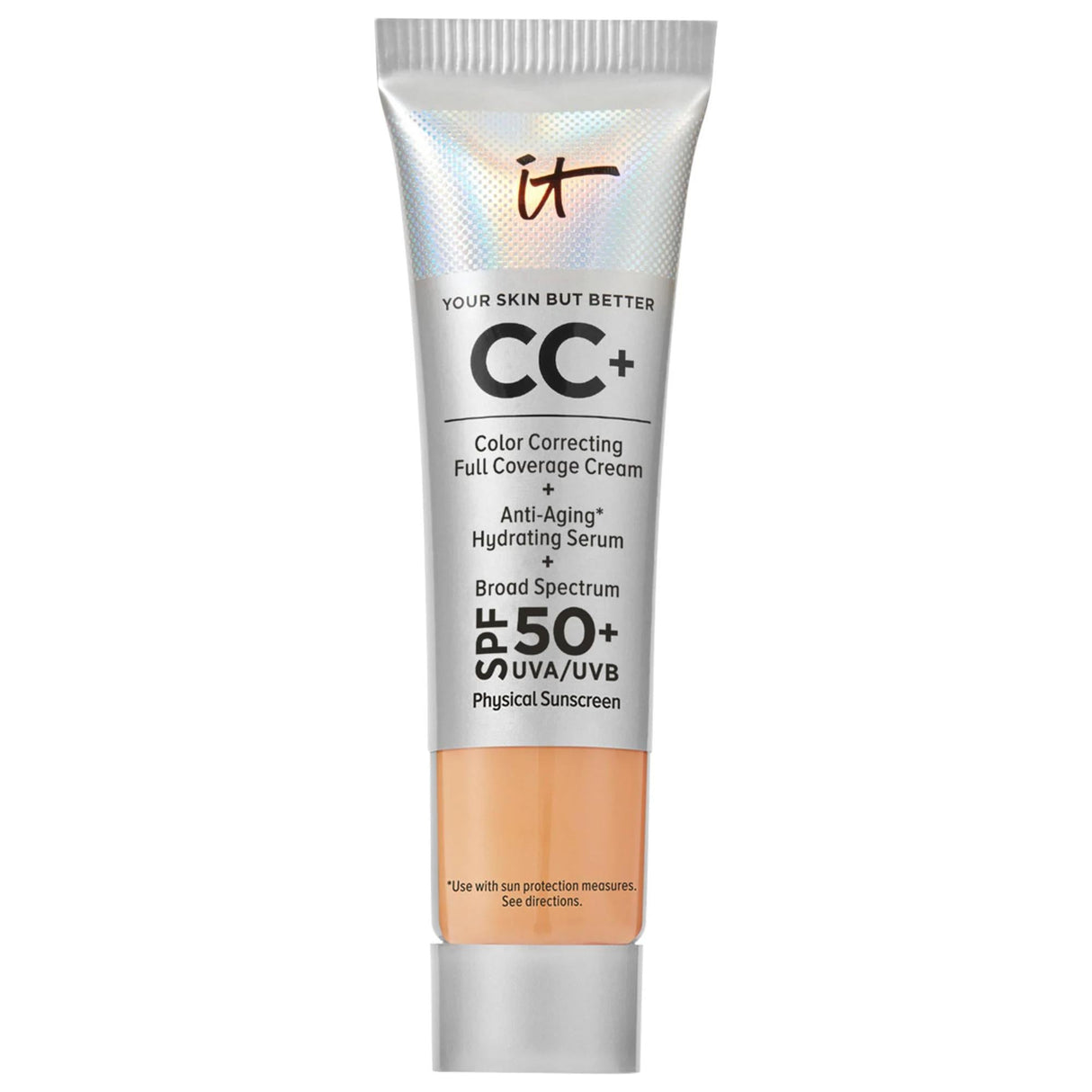 IT Cosmetics CC+ Cream: Full Coverage Color Correcting Foundation with SPF 50+ - Hydrating, Anti-Aging, Natural Finish & Flawless Skin.
