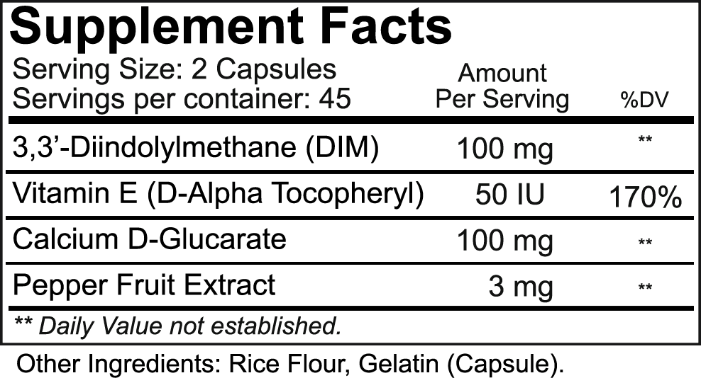 NutraKey DIM 100 mg, 90 cápsulas