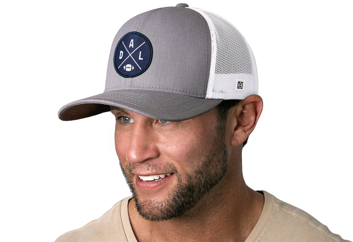 Dallas Trucker Hat | Gray-White DAL X Football Snapback