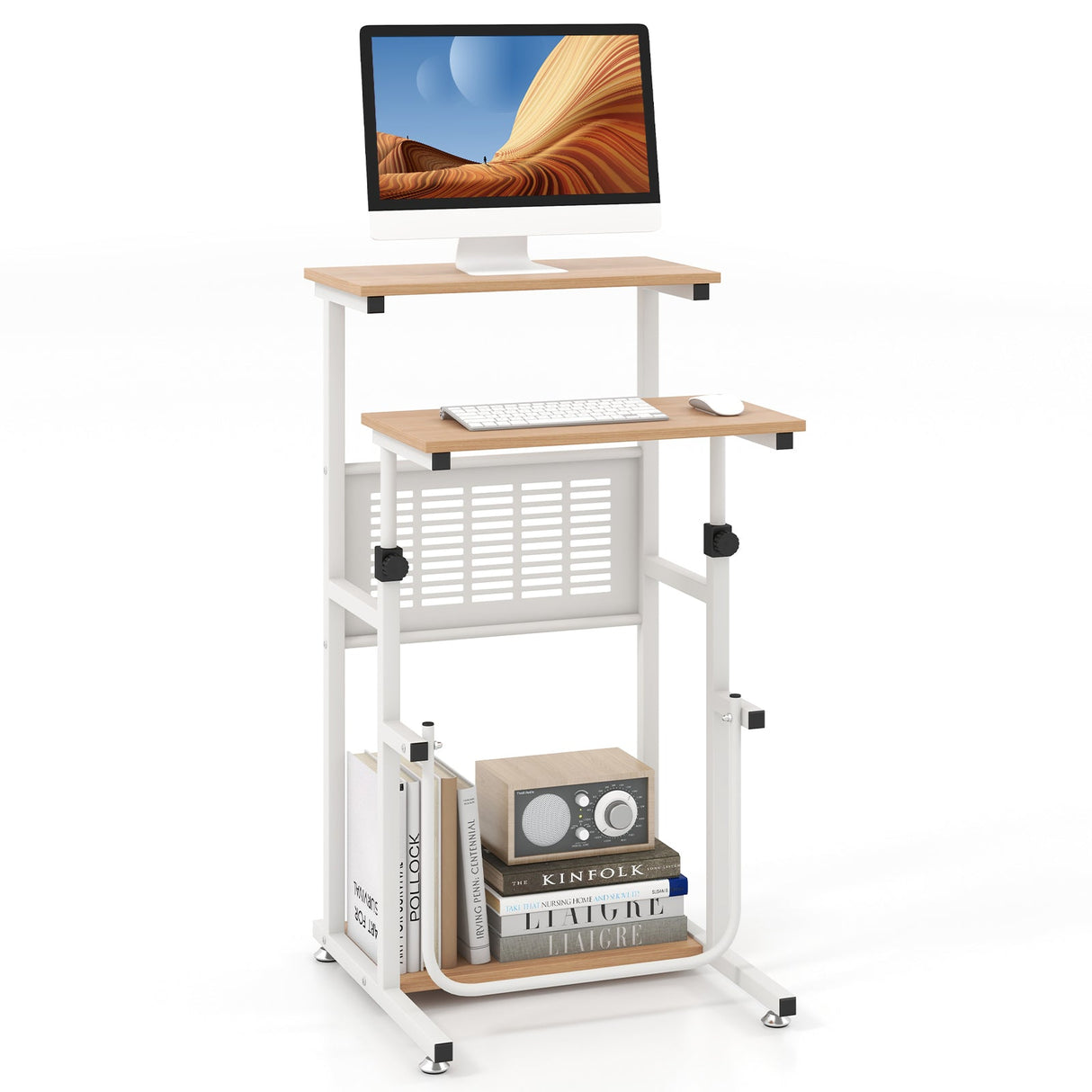 Escritorio de pie para espacios pequeños, escritorio sit-stand con altura de tablero ajustable