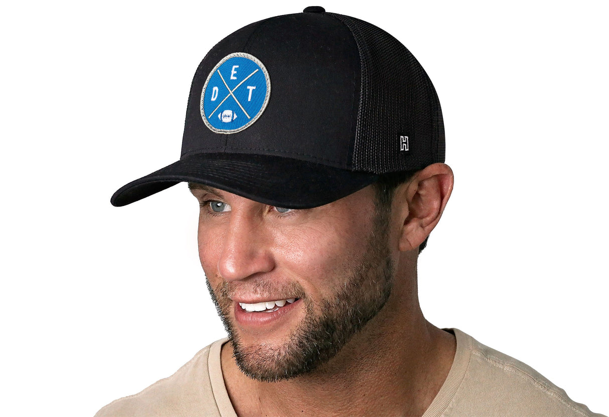 Detroit Trucker Hat | Black DET X Football Snapback