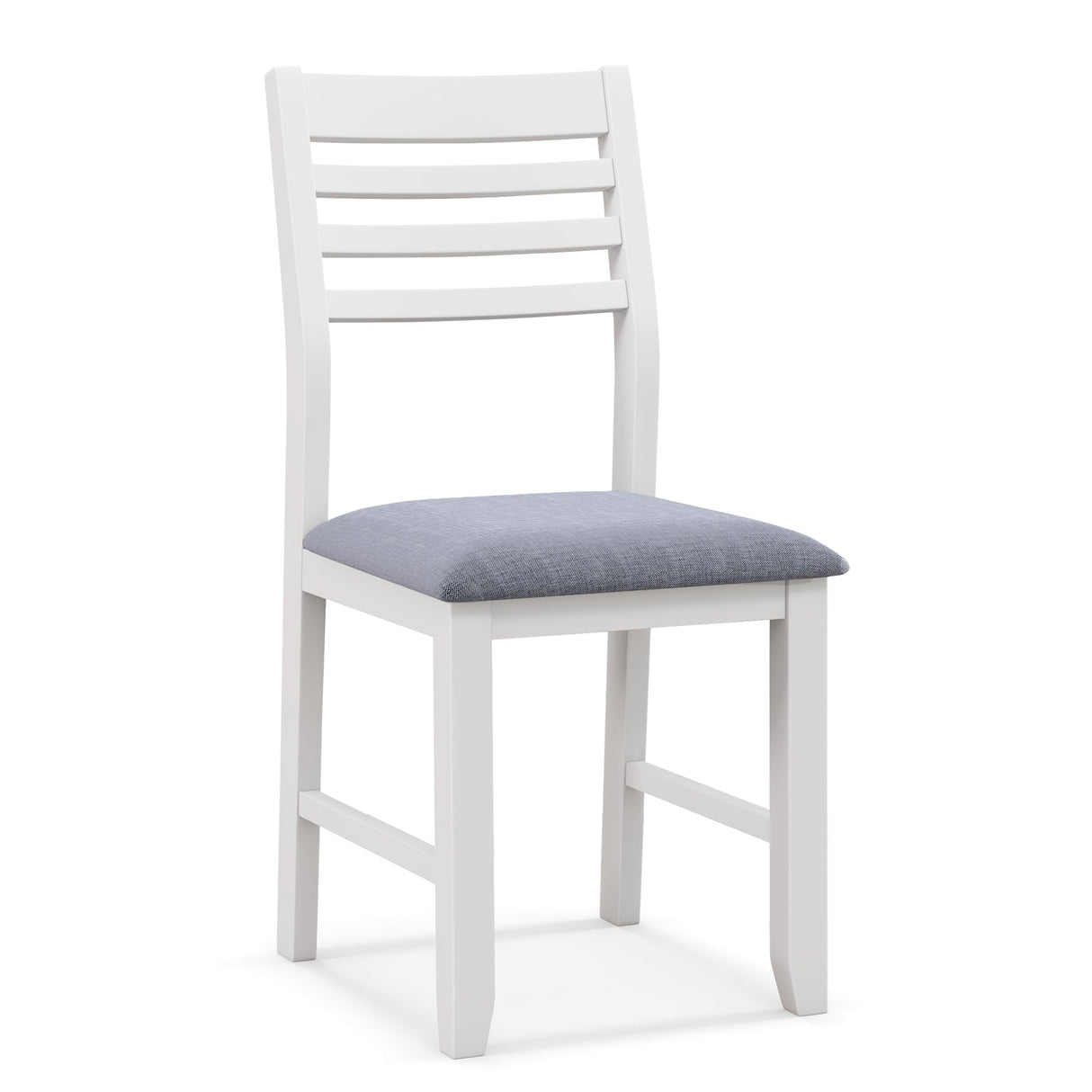 Wooden Dining Chair Set of 2 with Rubber Wood Frame and Padded Cushion