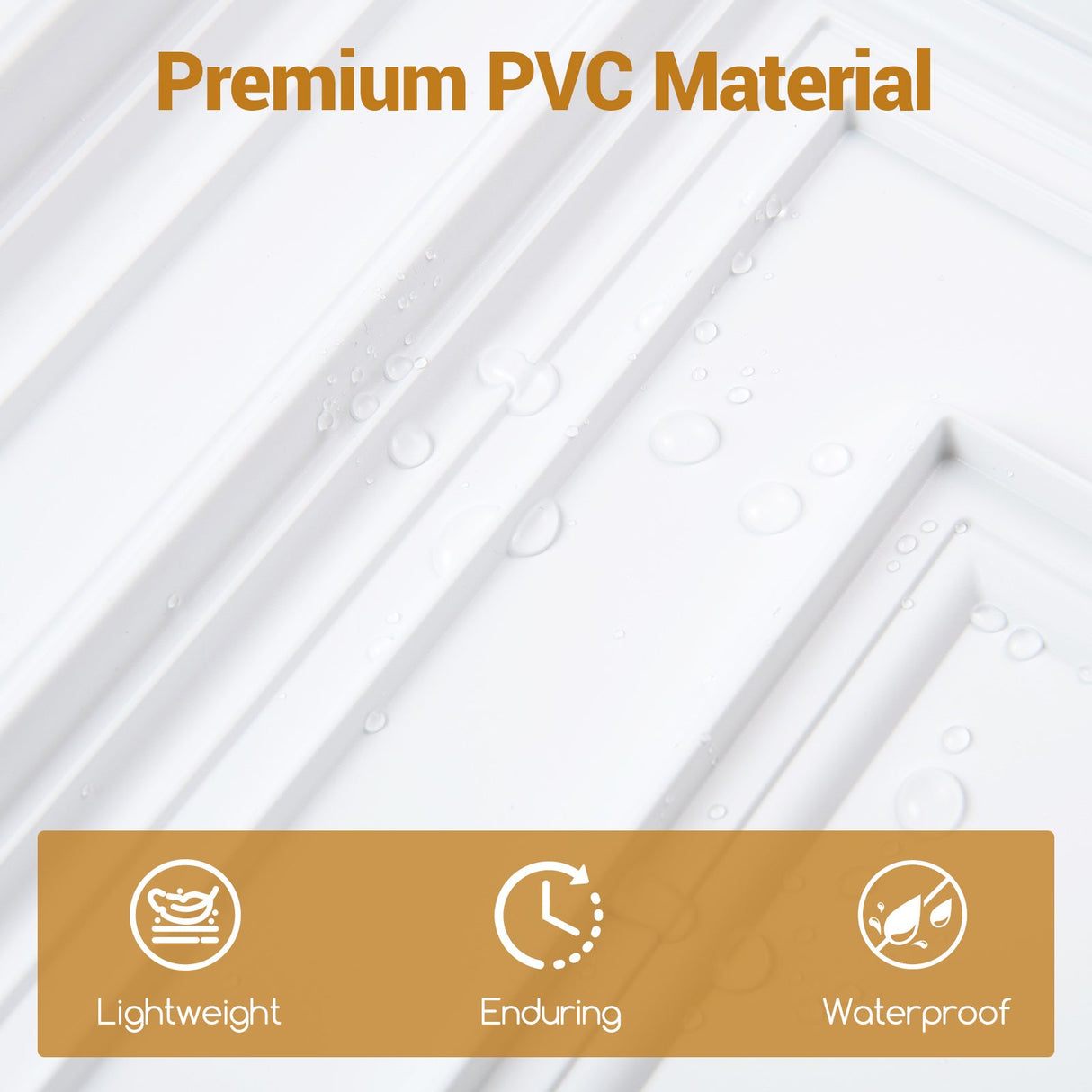 Drop Ceiling Tiles 24" x 24" PVC Ceiling Panels with 3D Decorative Patterns 12-Pack-White