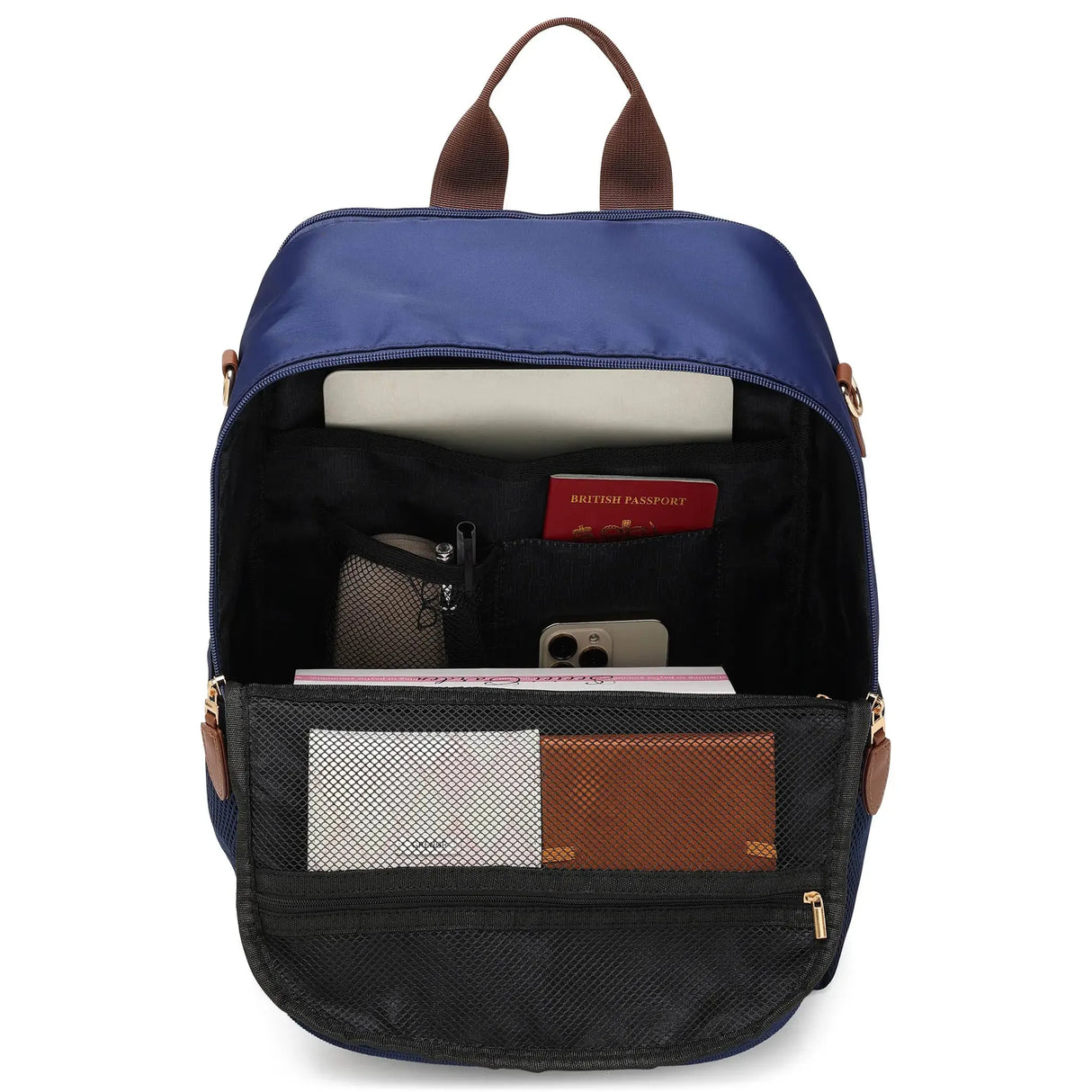 Mochila Luxe Journey de 18L en sarga y cuero vegano
