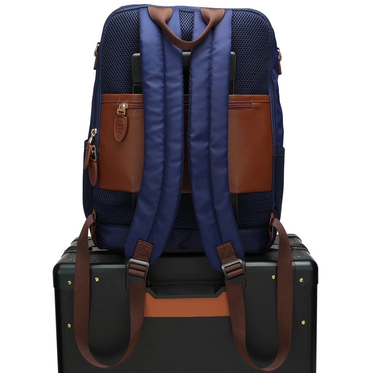 Mochila Luxe Journey de 18L en sarga y cuero vegano