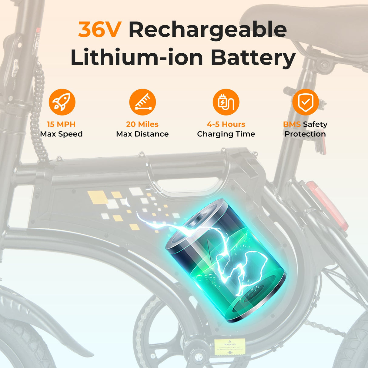 Bicicleta eléctrica para adultos, bicicleta eléctrica plegable con motor de 350 W y batería de 36 V