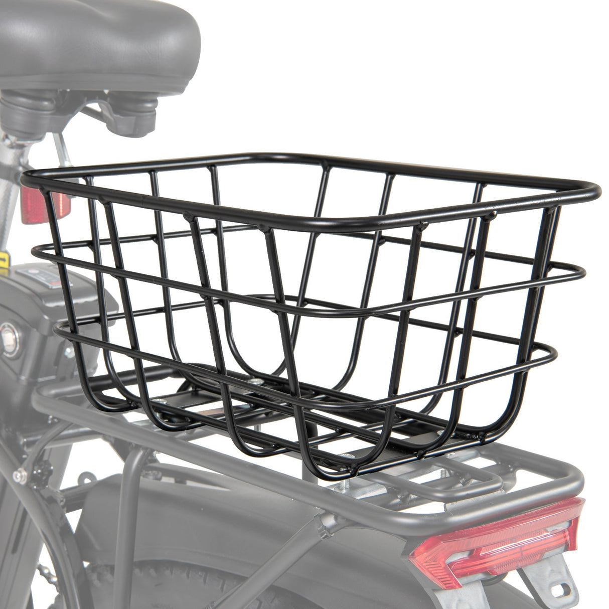 Cesta trasera de metal resistente para bicicletas eléctricas