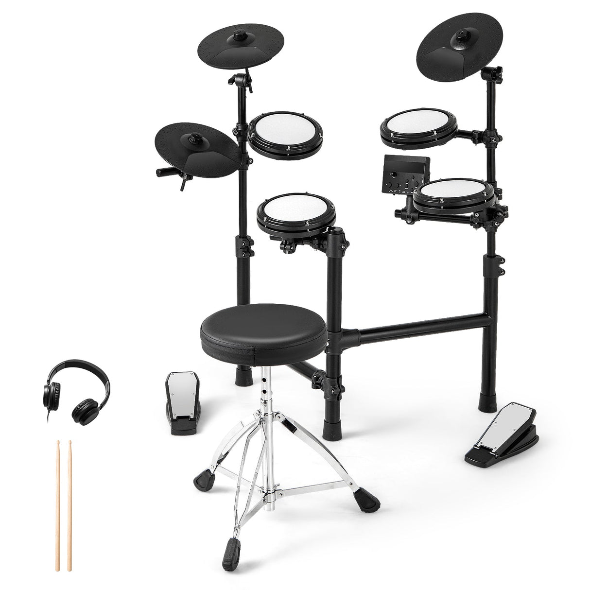 Batería electrónica plegable con 10 demos, USB MIDI y 2 baquetas