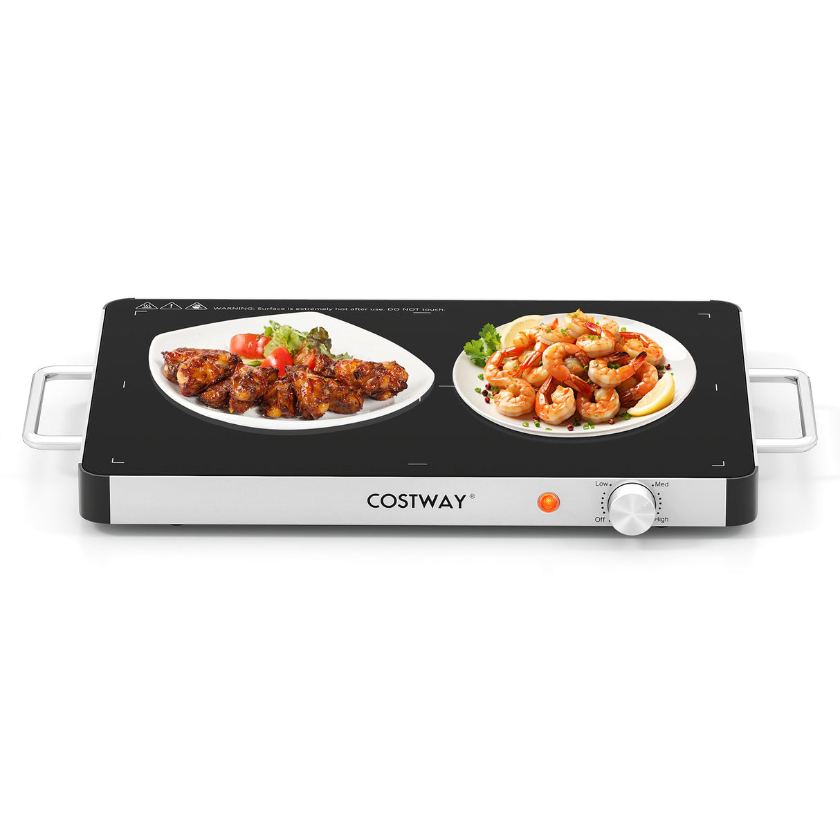 Bandeja Calientaplatos Eléctrica Calentador de Alimentos con Control de Temperatura Ajustable