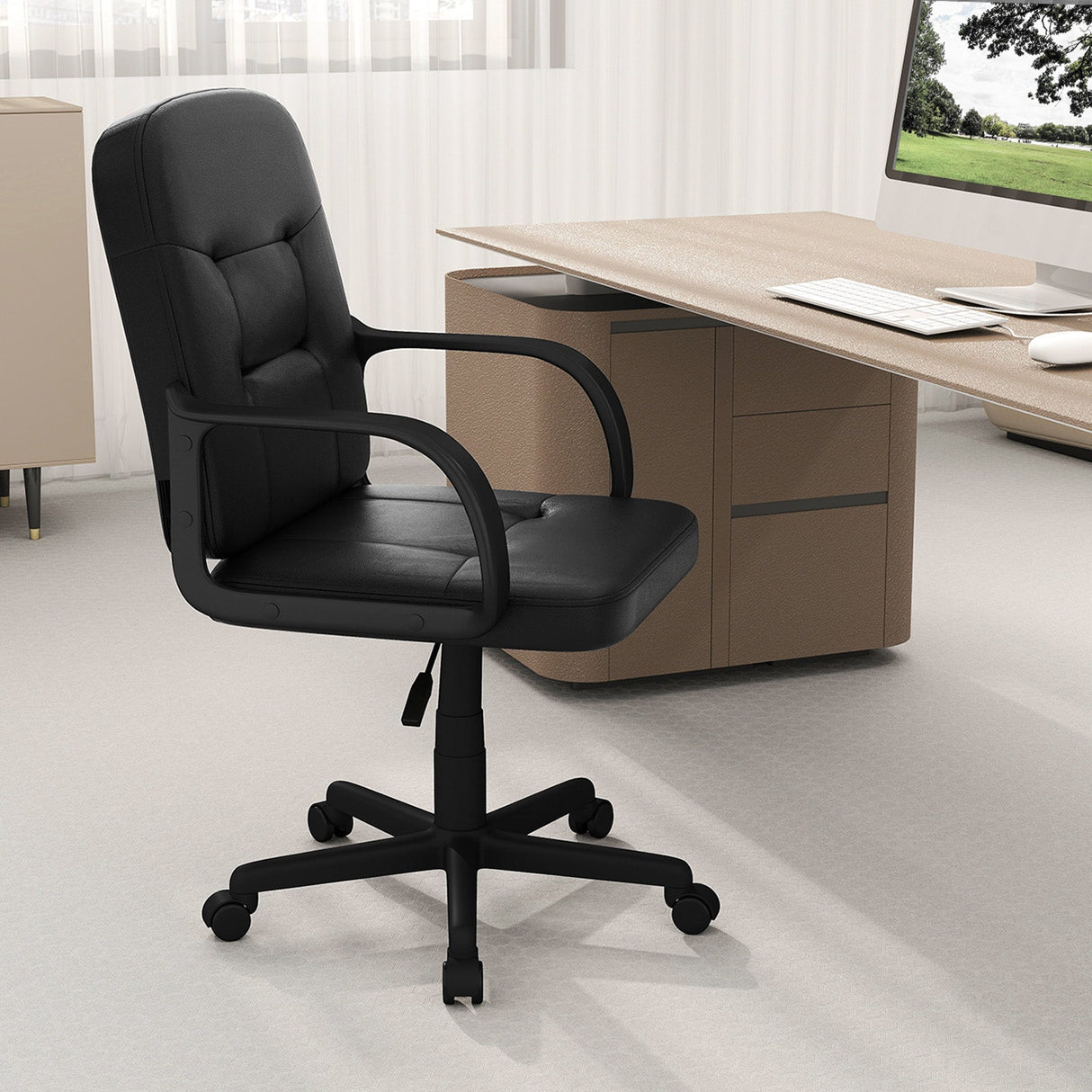 Silla de oficina ergonómica con ruedas de 360 grados