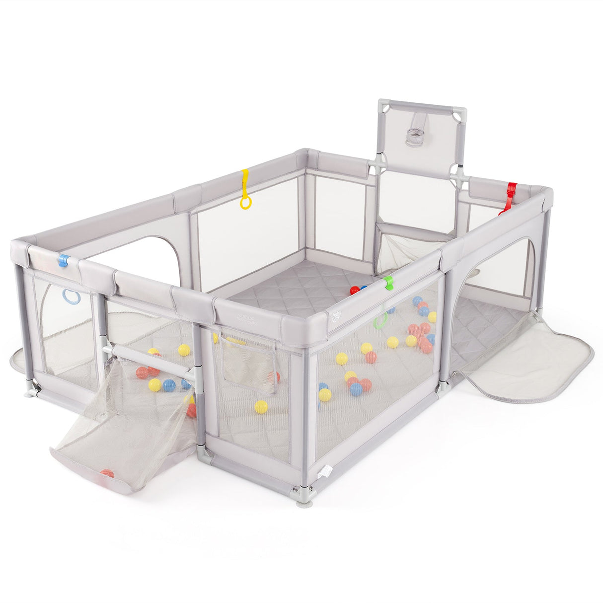 Parque grande para bebés con colchoneta y pelotas de mar