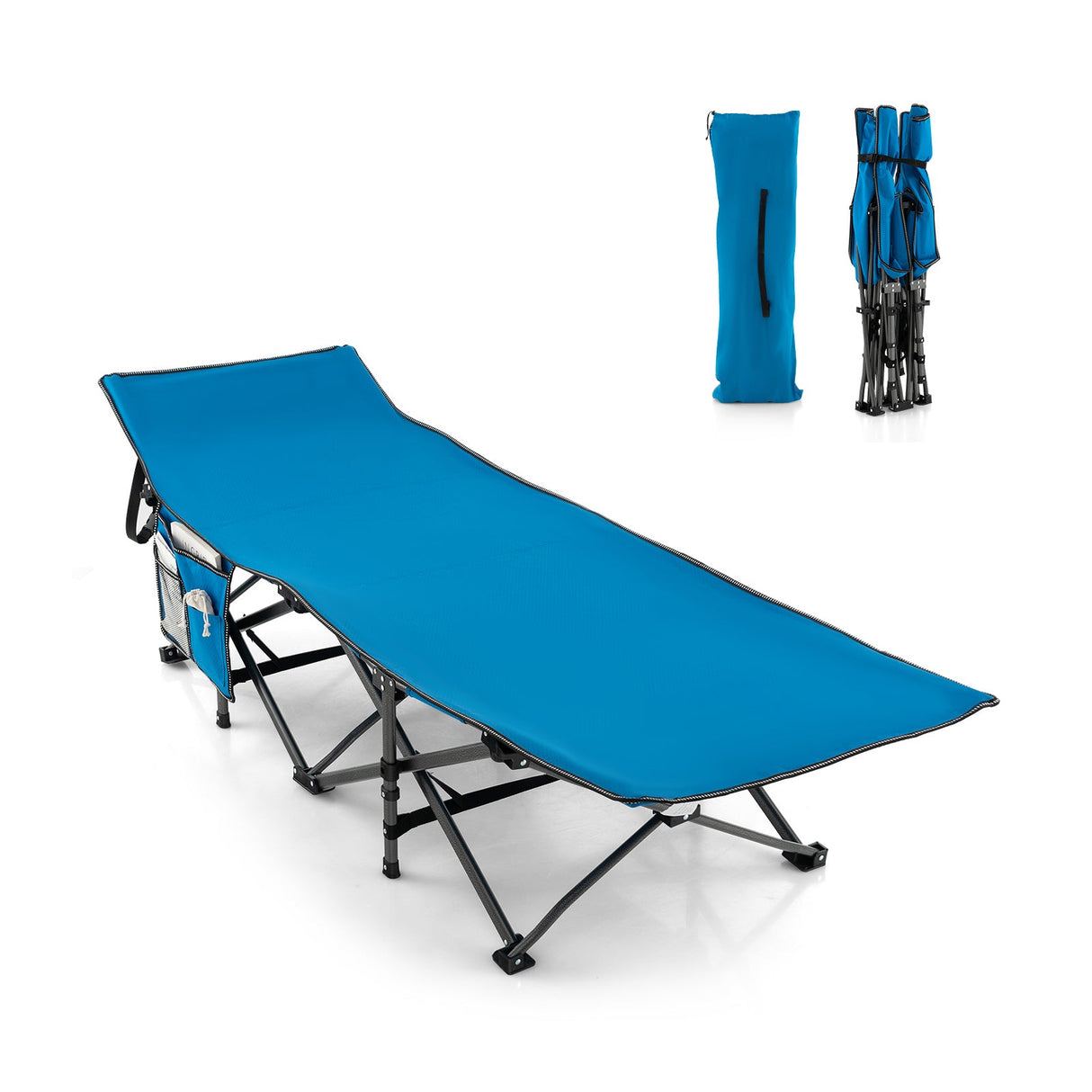 Catres de camping plegables anchos con bolsa de transporte