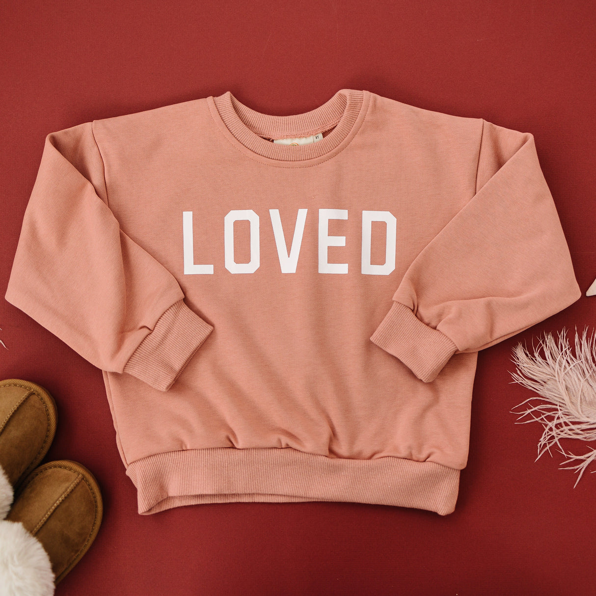 Sudadera con cuello redondo Loved - Rojo o Rosa