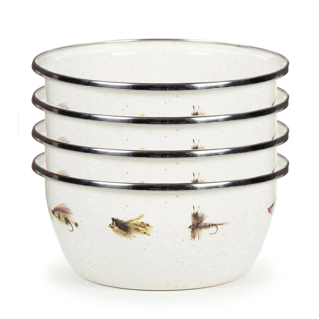 Golden Rabbit Enamelware Salad Bowls - Set of 4