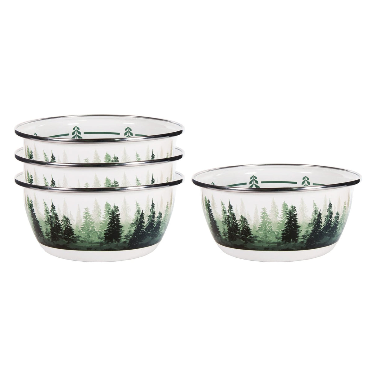 Golden Rabbit Enamelware Salad Bowls - Set of 4