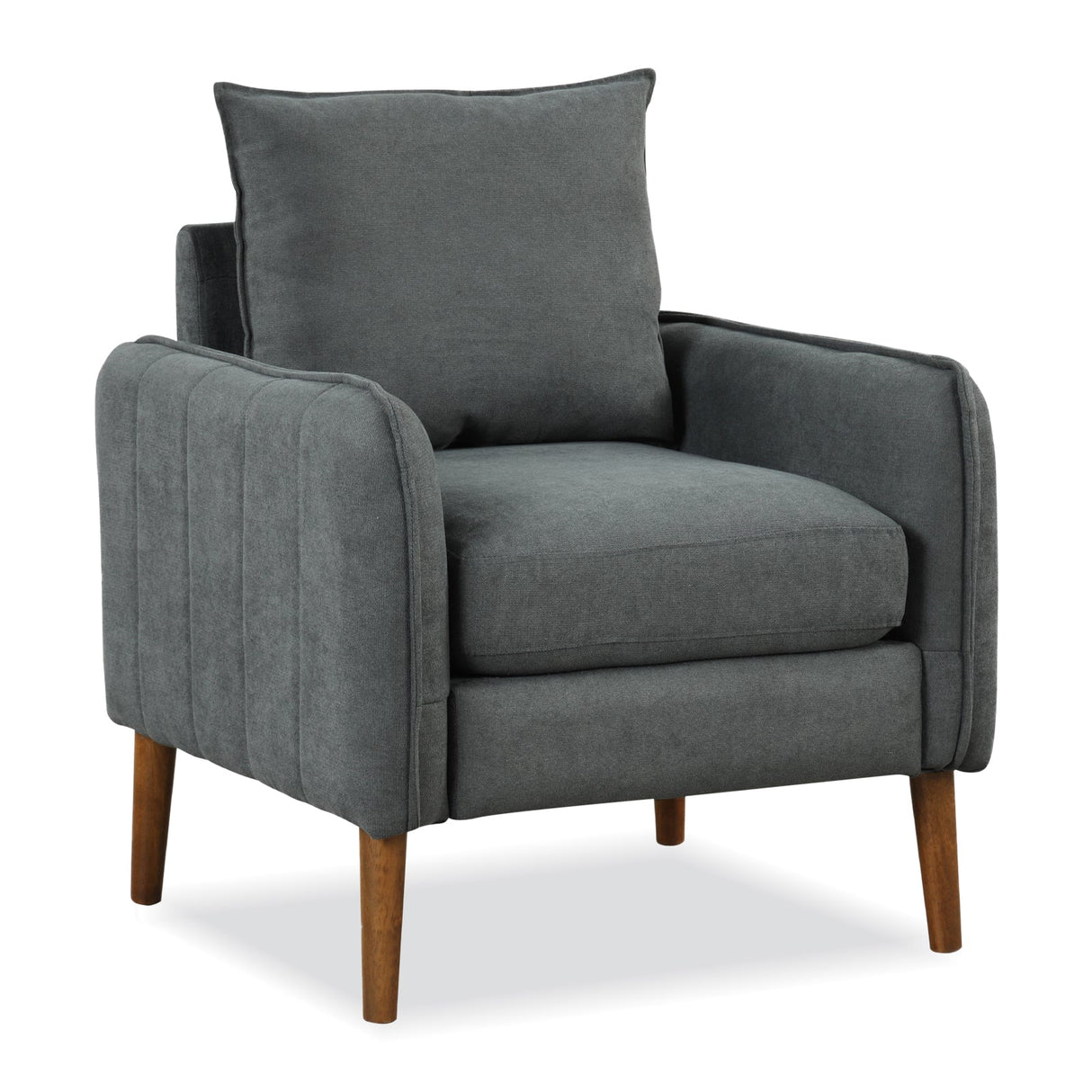 Sofá Individual Tapizado en Tela con Cojines de Respaldo y Asiento Removibles-Gris