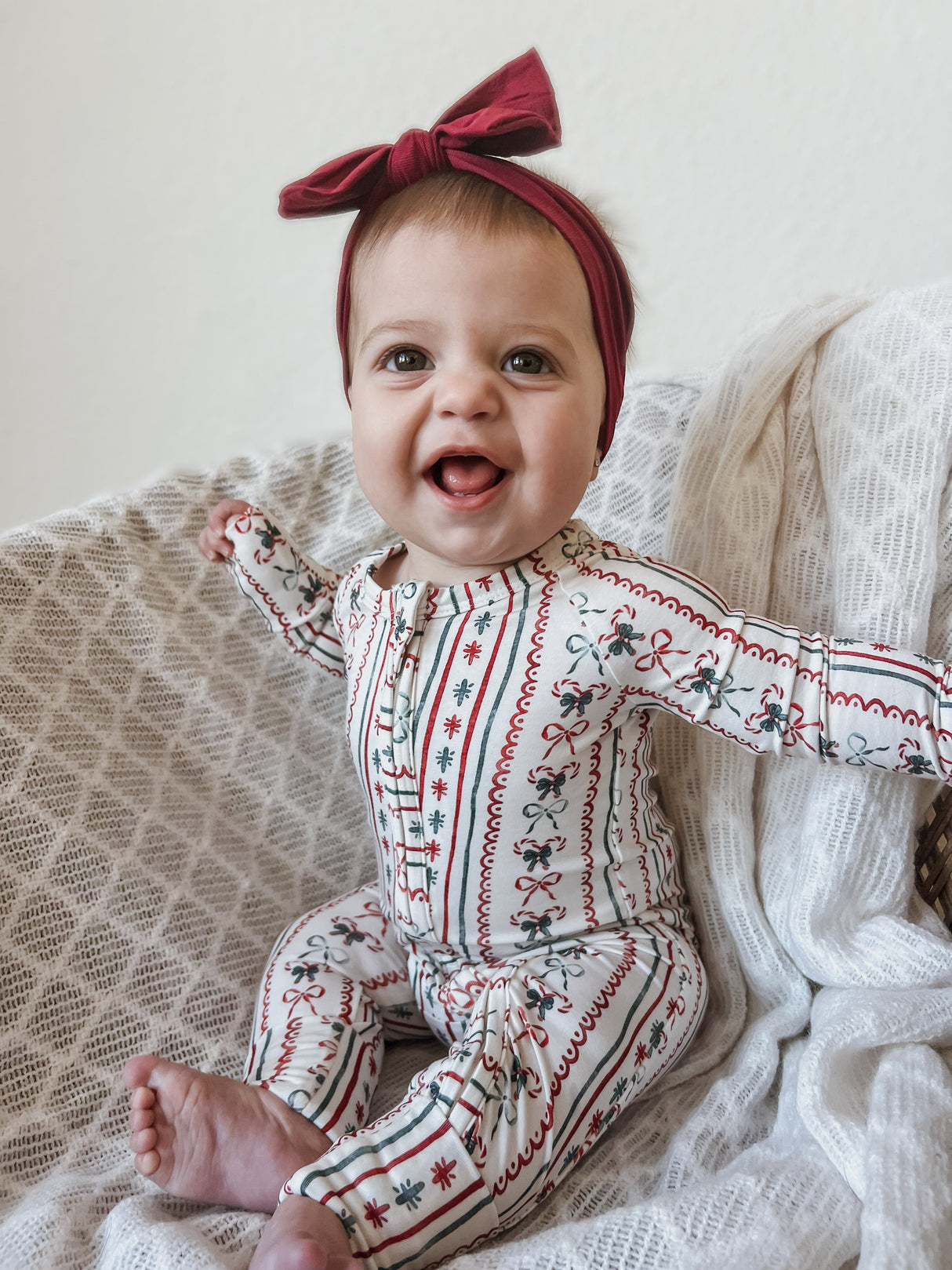 Pijama de Navidad de Bambú Candy Cane Lane - Zippy