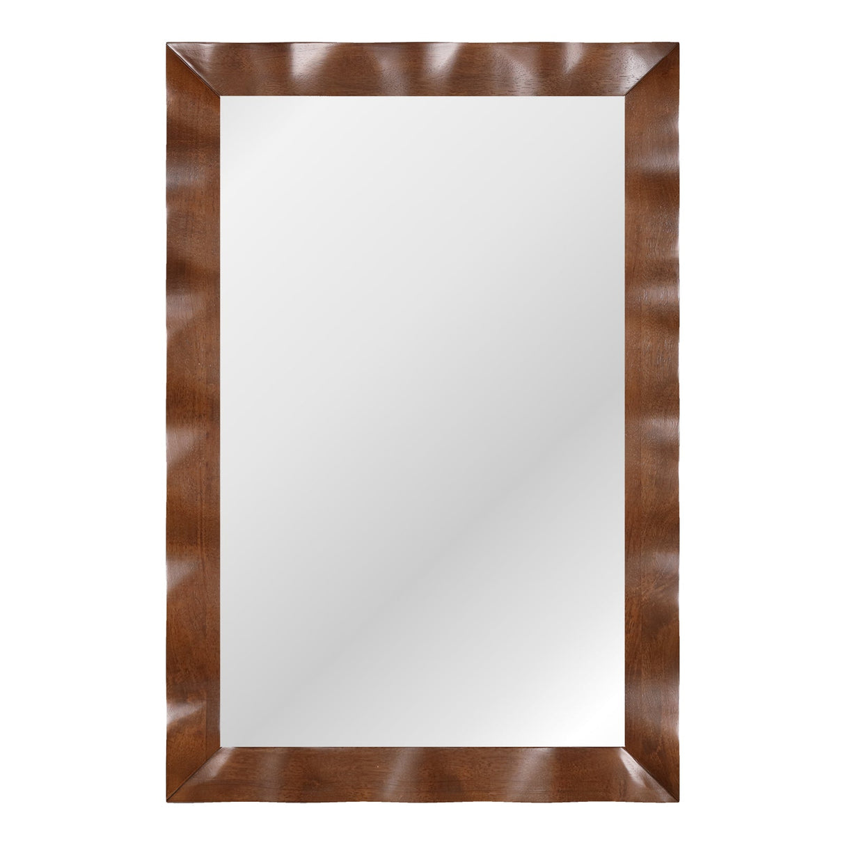 Espejo de pared de estilo rústico de 41,5 x 28 pulgadas con marco de madera maciza
