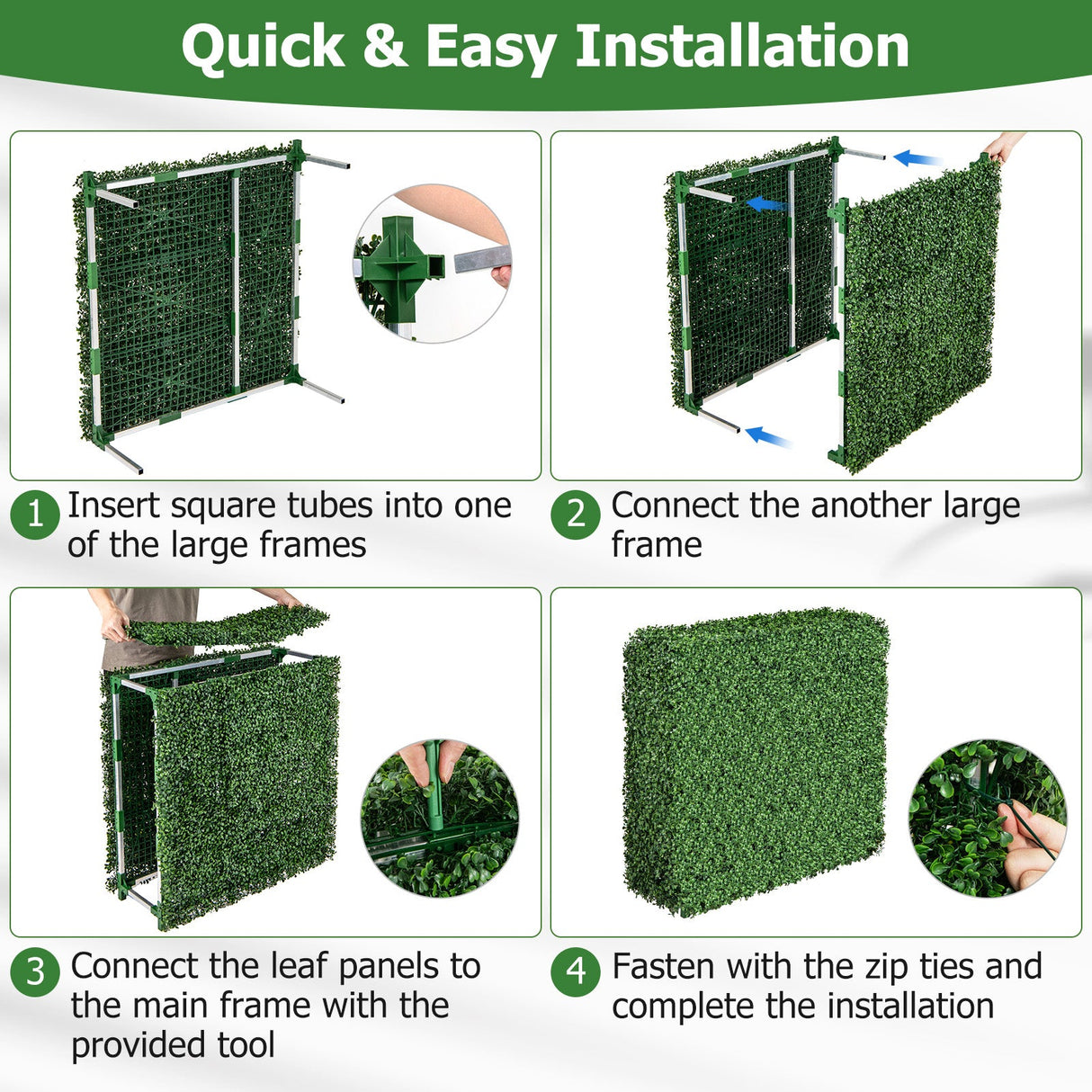 Faux Greenery Room Divider Decorative Privacy Screen Fence Hedge Wall