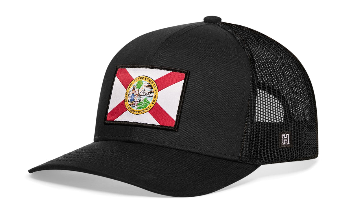 Florida Flag Trucker Hat | Gray-Black FL Snapback