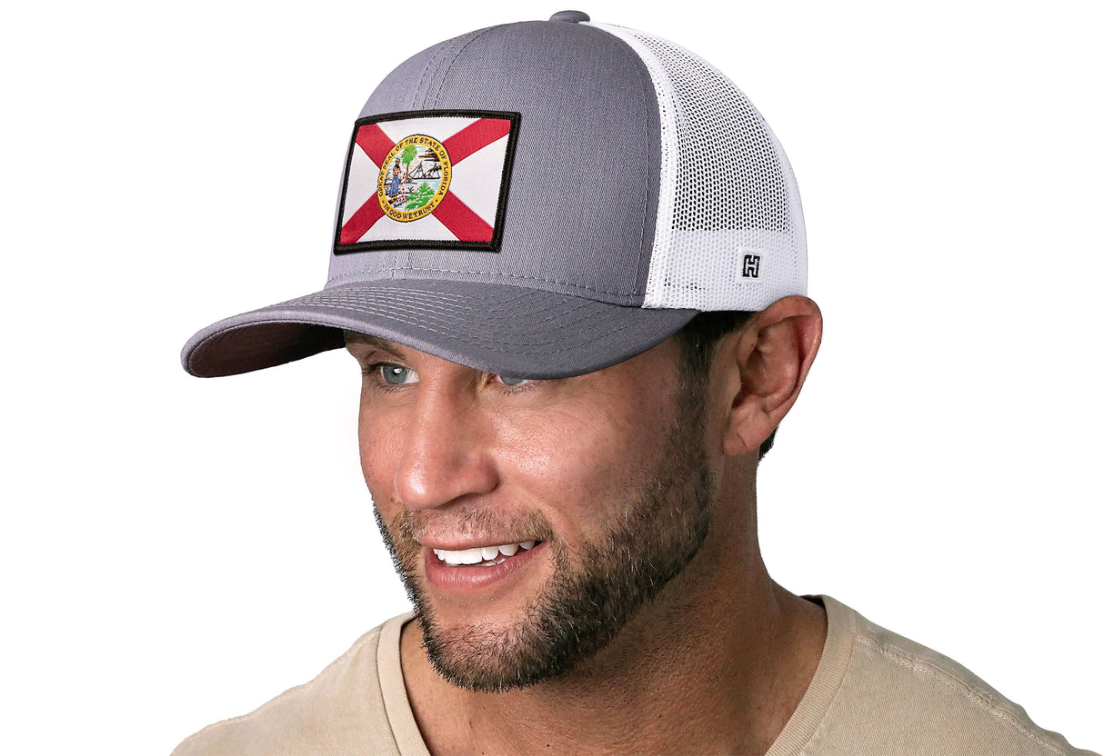 Florida Flag Trucker Hat | Black FL Snapback