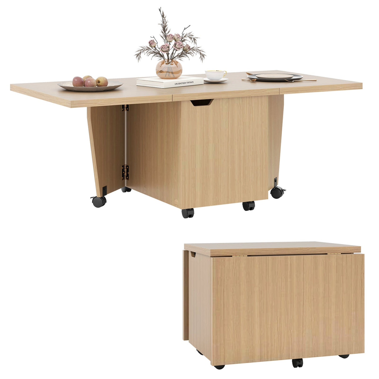 Mesa de centro plegable con armario de almacenamiento Mesa central extensible