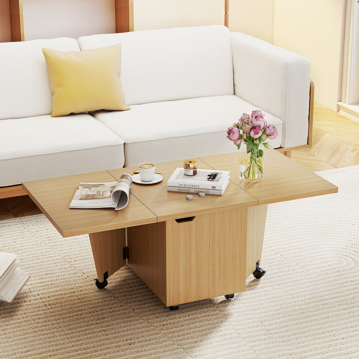 Mesa de centro plegable con armario de almacenamiento Mesa central extensible