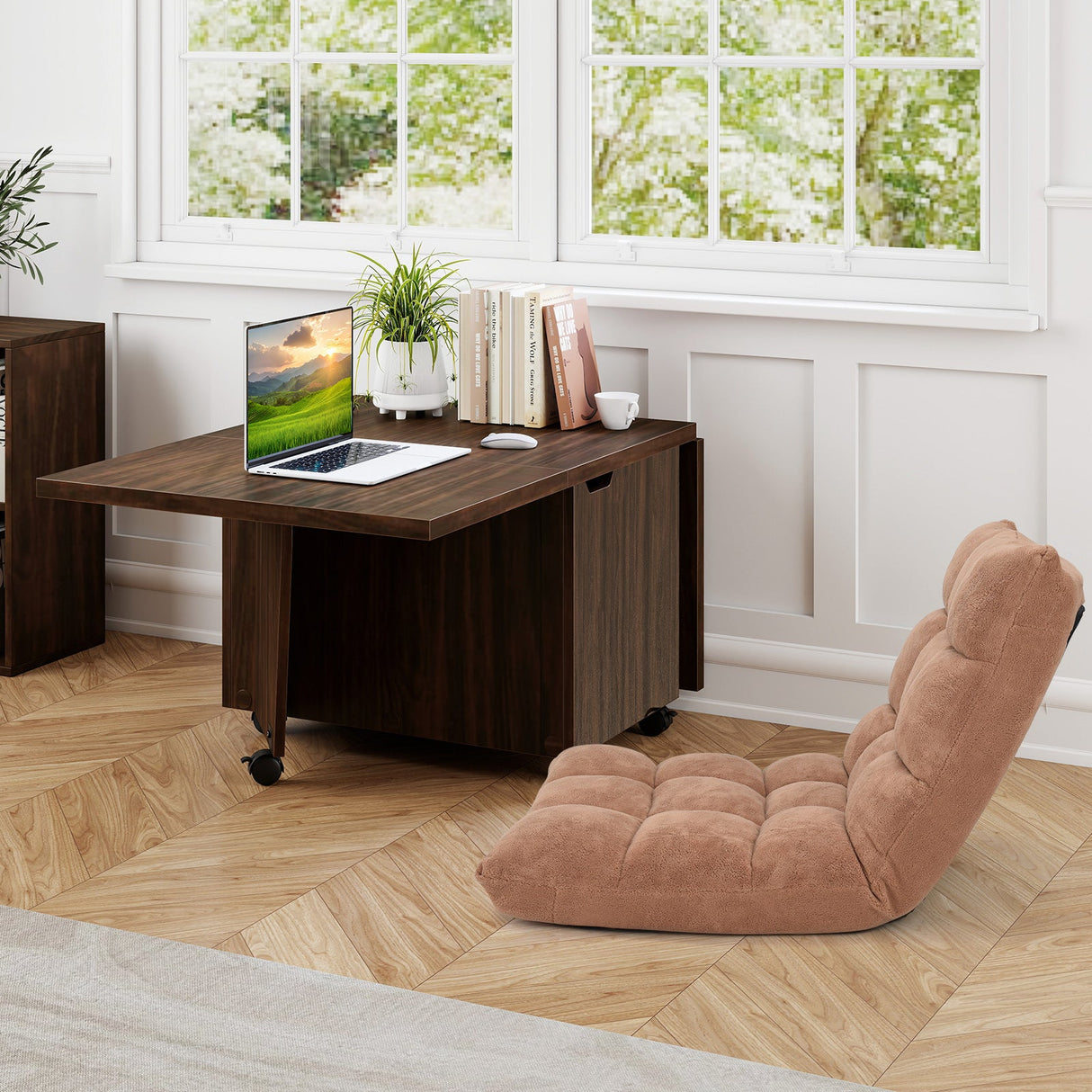 Mesa de centro plegable con armario de almacenamiento Mesa central extensible