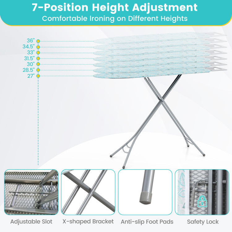 Tabla de planchar plegable con reposaplanchas y altura regulable