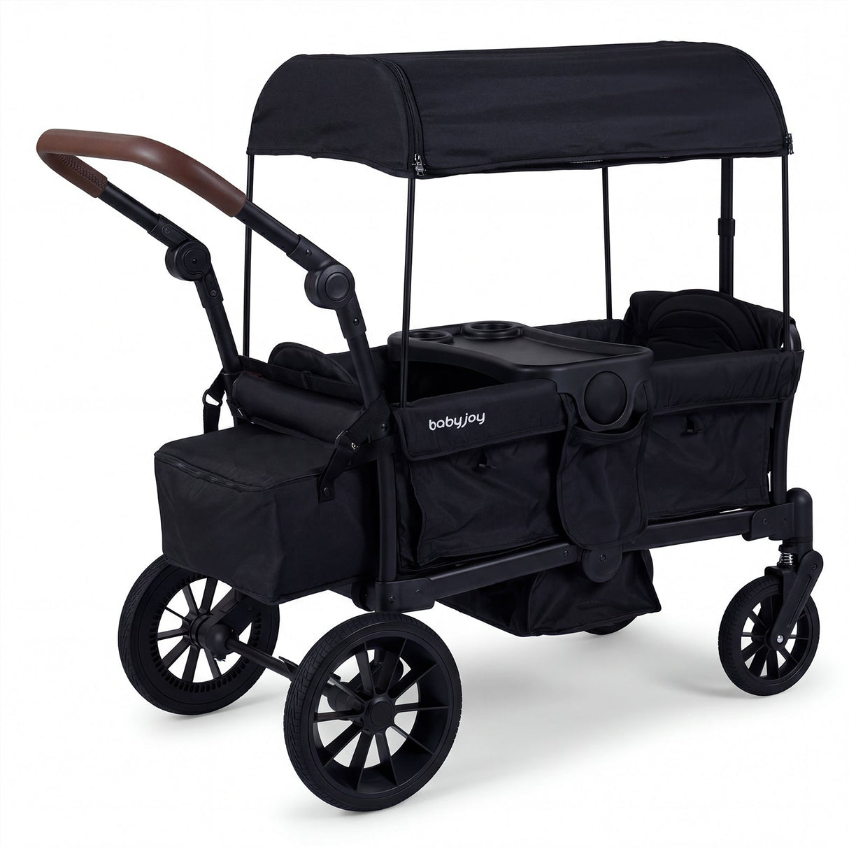 Cochecito de vagón plegable para 2 niños, carrito doble para bebés con capota extraíble