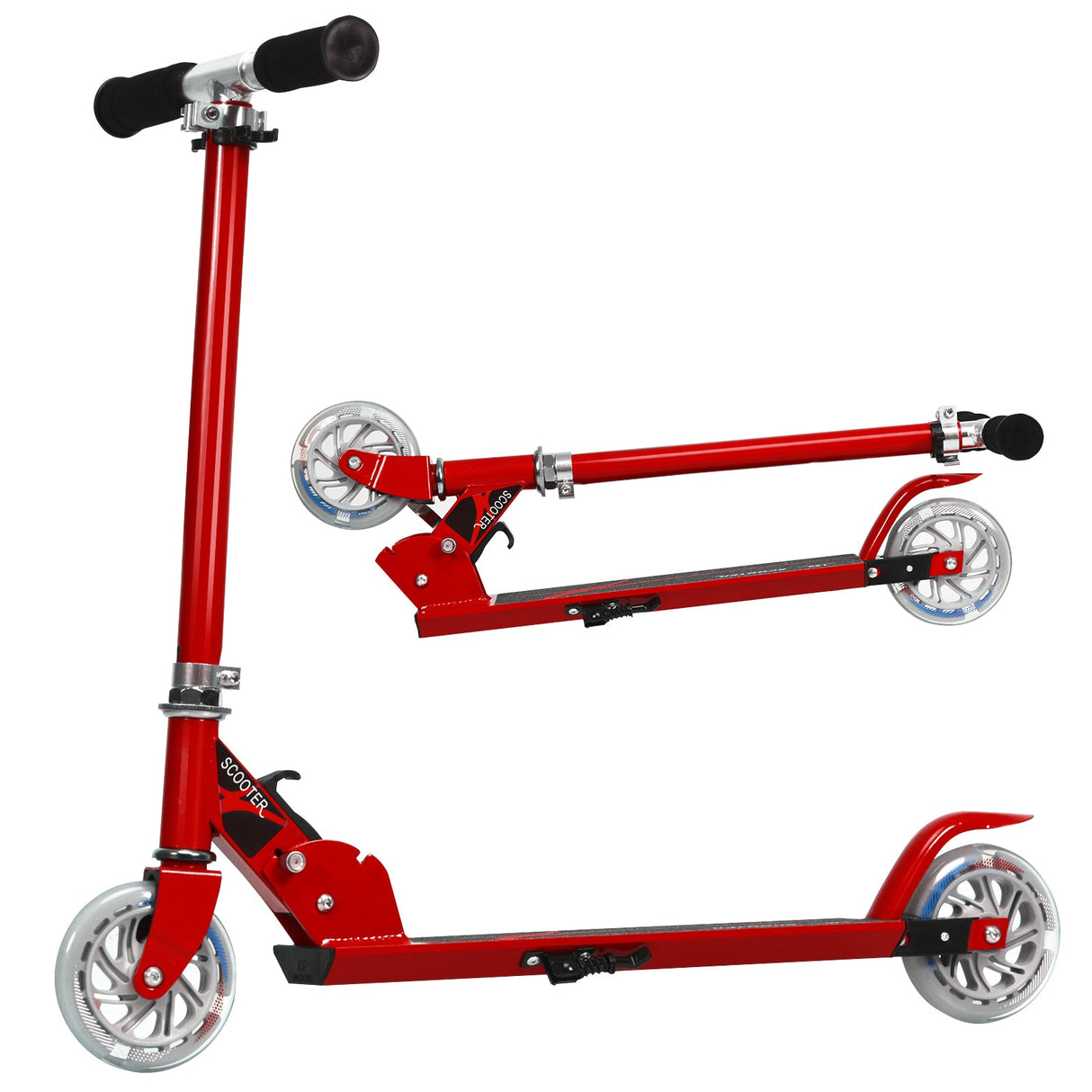 Patinete plegable de aluminio para niños con luces LED