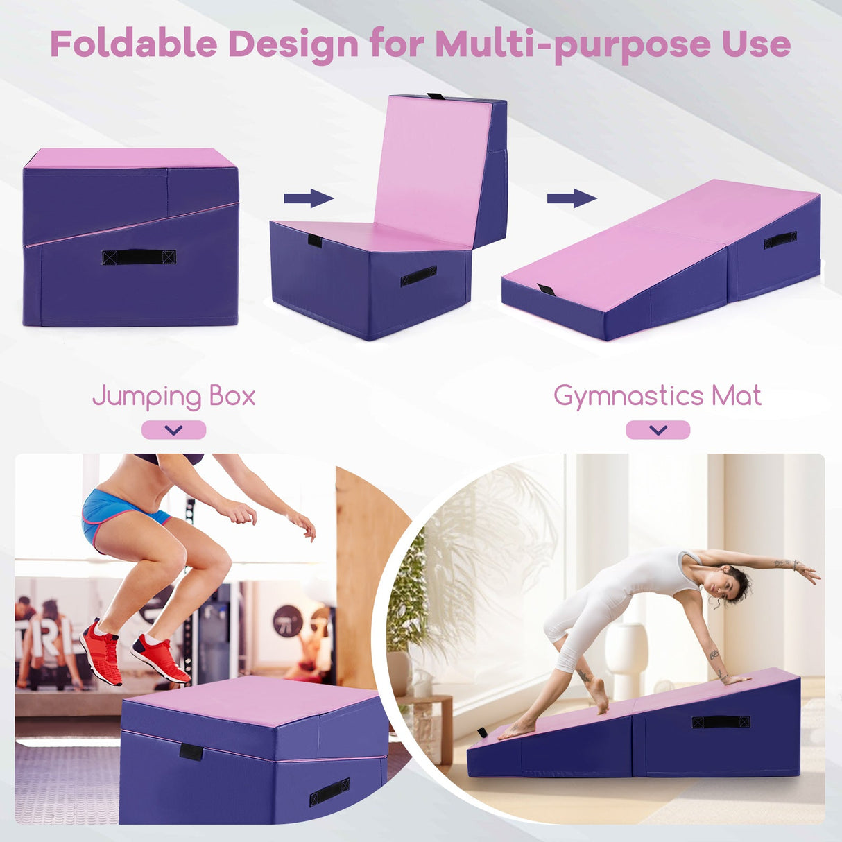 Colchoneta plegable de yoga, gimnasia y volteretas con espuma EPE